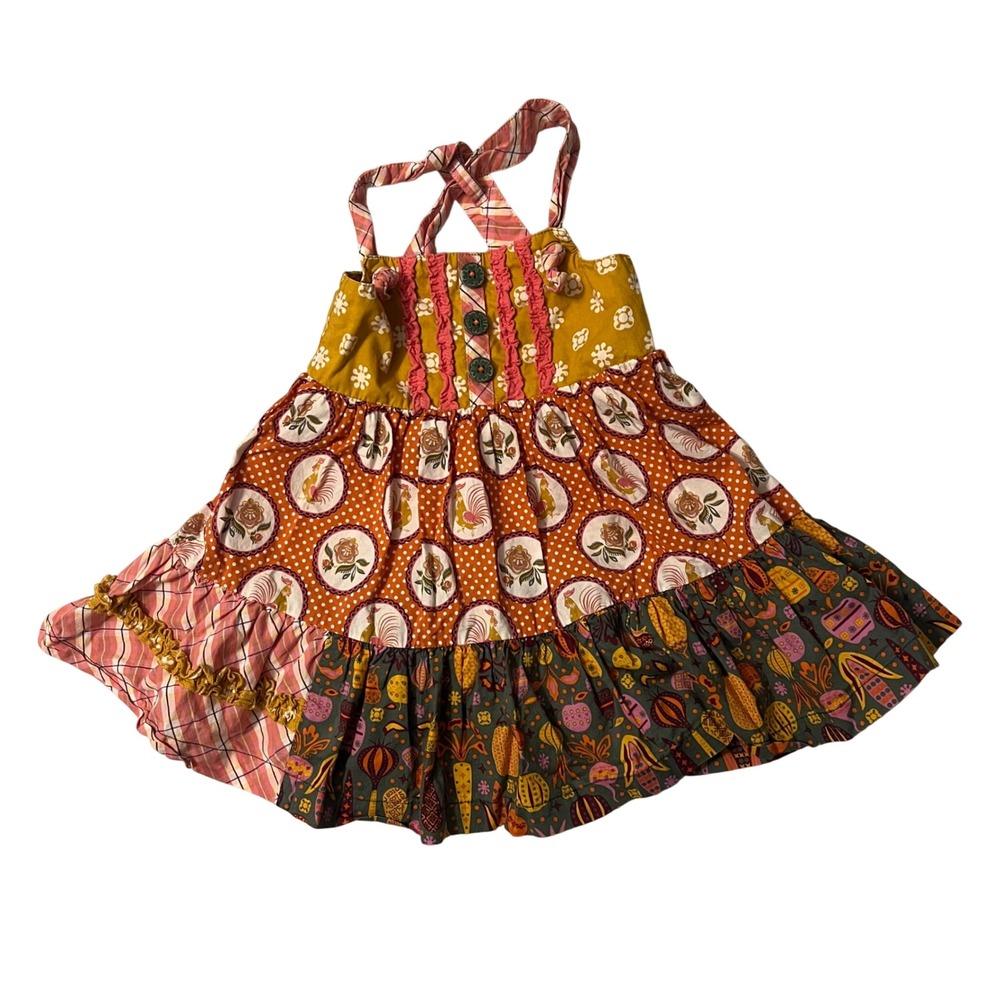 Matilda Jane Baby Girls Austin Rivers Knot Dress Patchwork Floral 6-12 months
